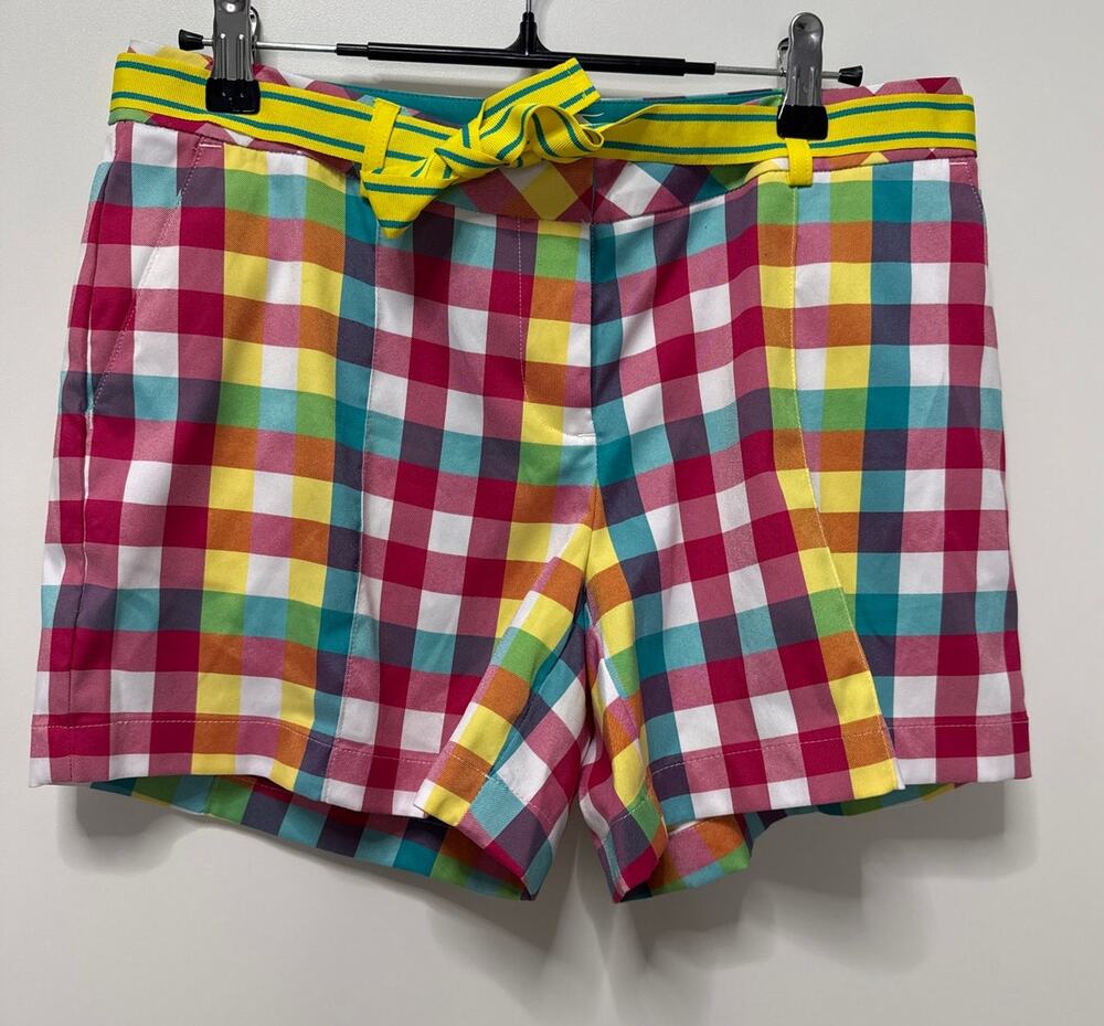 Slazenger 4 golf short NWOT colorful checkered with belt inseam 5 inch